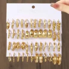Cross-Border AliExpress venda quente criativo anel geométrico brincos conjunto único exagerado brincos feminino estilo h