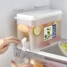 Casa simples bebida fria grande capacidade com torneira geladeira limão frutas bule balde de água fria chaleira água fri