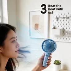 Estilo simples Desktop Mini ventilador elétrico portátil gradiente luz portátil ventilador de três velocidades