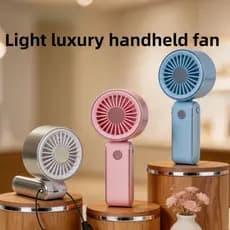 INS ventilador simples chapeamento luz luxo portátil Mini ventilador elétrico dobrável Desktop com cordão ao ar livre pe