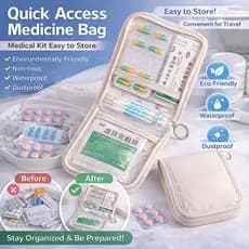 [Prático e Portátil] 【Portátil e Compacto】[Essencial para Viagem] Bolsa de Medicamentos/Compacto/Estojo de Primeiros Soc