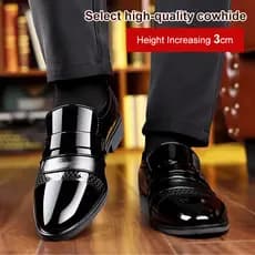 【Estilo Brilhante】Sapatos de couro masculinos elegantes e confortáveis Sapatos/De Couro/Para Homens