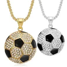 【Presente Ideal】Colar Esportivo De Futebol Com Cristais/Colar Unissex/Colar Casual/Moda Masculina/Feminina