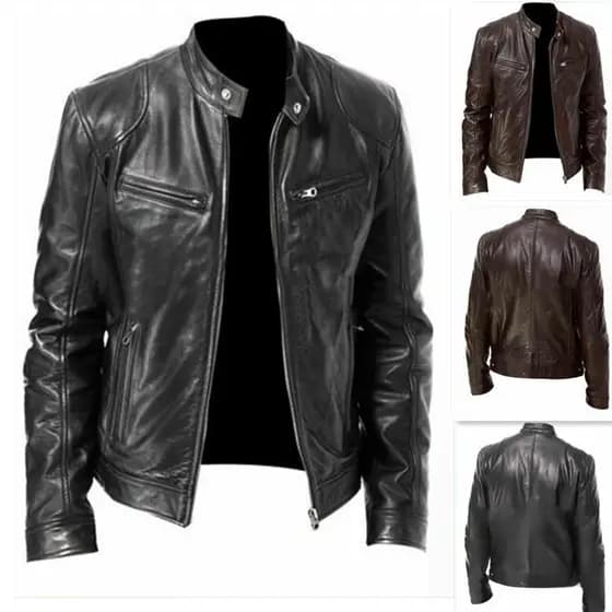 【Pronta para Inverno】[Conforto e Estilo] Mens Warm Fashion Bully Coat Jaqueta Motoqueiro/Inverno/Masculina/PU
