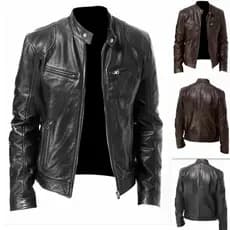 【Pronta para Inverno】[Conforto e Estilo] Mens Warm Fashion Bully Coat Jaqueta Motoqueiro/Inverno/Masculina/PU