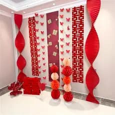 Feliz personagem guirlanda decoração de casamento decoração de quarto de casamento lanterna vermelha decoração manhã Rob