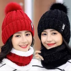 W chapéu de inverno feminino chapéu de lã versão coreana feminino estudante inverno forro de lã quente All-Match moda na