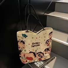 Novo bonito sacola grande capacidade 2026 tote moda dos desenhos animados saco feminino All-Match saco de pano ombro Com