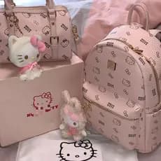 HelloKitty Mochila de viagem 2024 Novo estilo nicho estudante universitário mochila All-Match Commuter Premium mochila