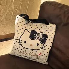 2026 primavera novo estilo hellokitty dos desenhos animados bolsa de lona sacola estudante grande capacidade Commuter to