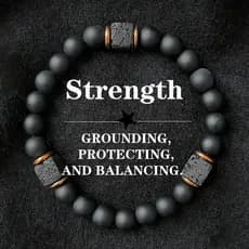 Pulseira masculina de pedra vulcânica quadrada preta ônix moda estilo cavalheiro