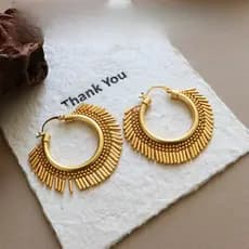 Senhoras borla círculo brincos moda simples dourado High-End brincos jóias