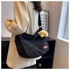 Outono inverno novo estilo veludo senhoras saco do mensageiro saco de lona trabalho Commuter grande capacidade de um omb