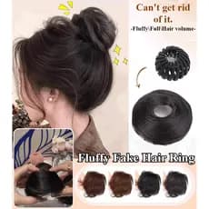 【Look Moderno】[Volume Instantâneo] Bird Nest Messy Bun Hair Donut - Coque Despojado/Fibra Sintética/Penteado Rápido