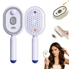 Escova de Massagem com Almofada de Ar e Pulverização Elétrica, Escova de Cabelo Autolimpante e Anti-Emaranhamento com Ól