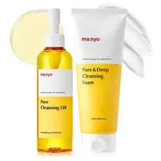 manyo Conjunto de Limpeza Dupla - Óleo Puro 6,7 Onças + Limpador Facial Coreano de Limpeza Profunda 6,7 Onças, dissolve