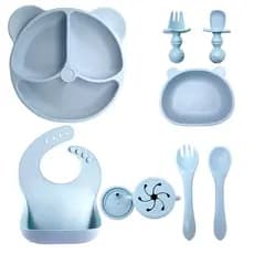 【Silicone Seguro】[Alimentação Fácil] 【Design Antiderrapante】 Tigela/Bebê/Conjunto de Alimentação