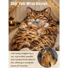 【Toque Aveludado】Saco De Dormir Para Gato Adulto Macio Aconchegante De Pelúcia/Saco Para Pet/Cama Quentinha