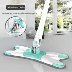 [Limpeza Rápida] Mop Plano Tipo X/Com Sistema de Torção Automática/Sem Usar as Mãos/Para Casa e Escritório