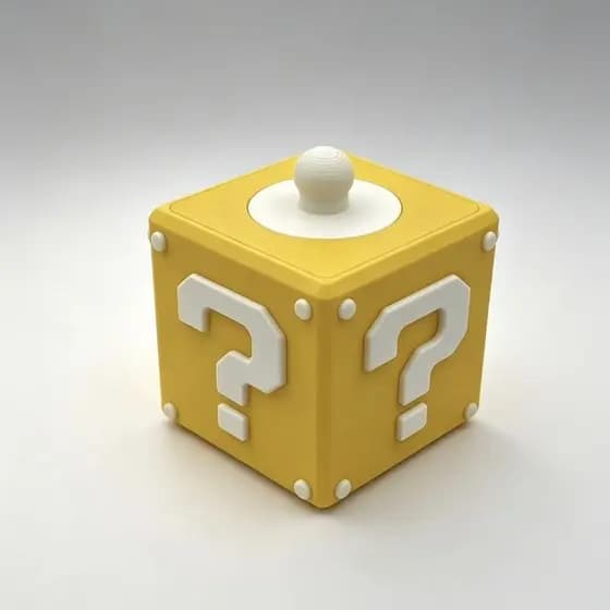 Impressão 3d Mario ponto de interrogação caixa de armazenamento cor Desktop ornamento caixa de armazenamento com tampa t