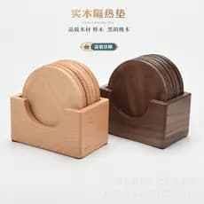 [Isolamento Eficiente] Porta Panela Isolante Madeira Noz Decoração Mesa/Porta Copos/Utensílios