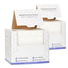 Pacote com 2 (80 Unidades) Toalhas Faciais Descartáveis, Toalhetes Faciais Biodegradáveis Ultra Macios Descartáveis, Len