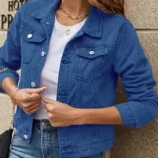[Ideal para Qualquer Ocasião] Jaqueta Slim Feminina Jeans/Jaqueta Denim/Jaqueta Feminina Casual