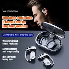 [Condução Óssea Verdadeira] Fone de ouvido Bluetooth confortável e com bateria de longa duração Fone Bluetooth/Sem Fio/B