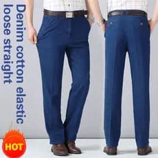 [Elástico e Leve] X23042505CE Calças Jeans Masculinas/Calças para Homens/Verão/Confortável