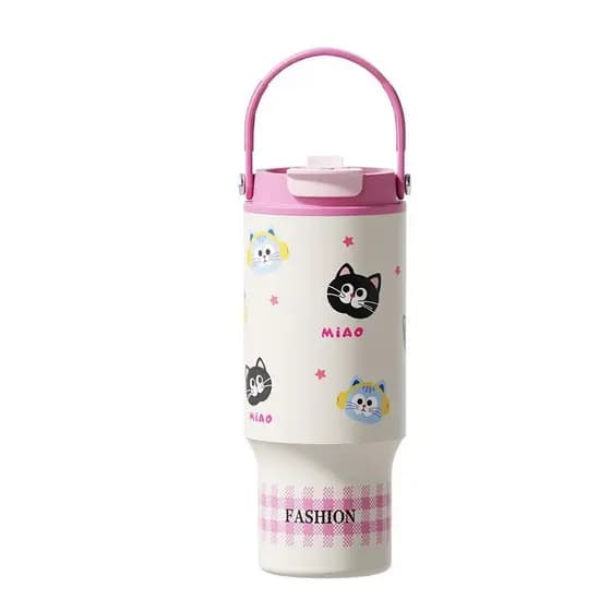 Copo de café de desenho animado de alto valor 316 copo térmico de aço inoxidável grande capacidade copo mestre de gelo d