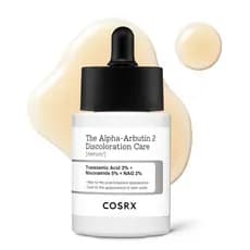 O Sérum Facial Corretor de Cor COSRX 2% Alpha Arbutin contém niacinamida, glutationa e ácido tranexâmico, para tratament