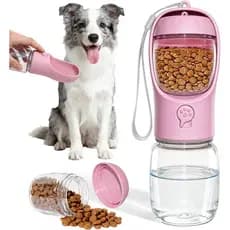 Garrafa de Água para Cães, Garrafa de Água Portátil com Recipiente para Comida para Cães, Gatos e Outros Animais de Esti
