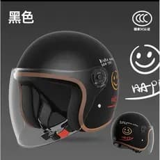 Motocicleta quatro estações Smiley Face capacete Cross-Border capacete feminino tailandês veículo elétrico bateria carro