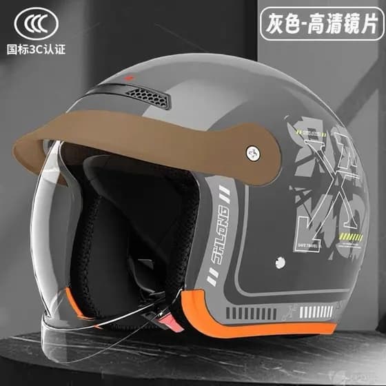 Banhado a prata masculino feminino lente capacete elétrico Universal quente nevoeiro 3c certificação motocicleta capacet