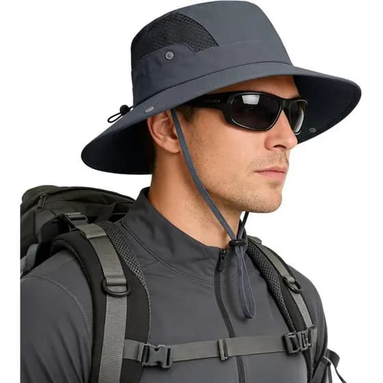 Chapéu de Sol para Homens e Mulheres, Proteção UV, Aba Larga, Chapéus de Pesca Respiráveis, UPF 50+, Chapéus Boonie, par