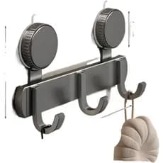 Gancho de porta com ventosa, adesivo forte, sem necessidade de furação, suporte de armazenamento resistente, organizador