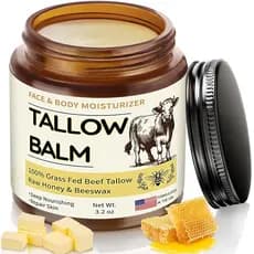 Sebo de Carne Bovina Veakoo para a Pele, Sebo Batido Orgânico e Bálsamo de Mel, Hidratante Facial de Sebo de Carne Bovin