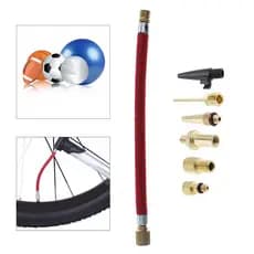 7pcs/set 17cm Tubo De Extensão Do Inflador De Bicicleta Com Adaptador De Bomba Válvula Kit De Bico Inflável Para/Futebol/Leito Aéreo