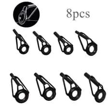 8pcs/lot Guias De Vara De Pesca Lure Circle Tamanhos Mistos Kit De Reparo De Anéis