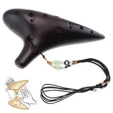 Flauta Ocarina De Cerâmica Com Queima De Fumaça Alto C De 12 Furos Alça De Pescoço Songbook E Bolsa Para Iniciantes Pres