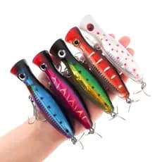 12cm 43g Topwater 3D Eyes Popper Fishing Lure Isca De Água Salgada Para Peixes Grandes De Atum Kingfish