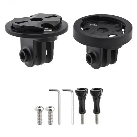 Conjunto De 2 Pacotes De Câmera De Ação De Alumínio E Adaptador De Luz Para Montagens De Bicicleta Estilo Garmin