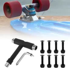 8pcs 25mm Parafusos De Ponte Pretos Com Ferramenta De Alça Em T Para Montagem De Skate