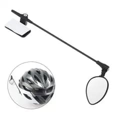 Leve 360 ° Espelho Ajustável Para Capacete De Bicicleta , Haste De Alumínio + ABS Galvanizado , Preto
