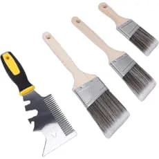 Pincel Fabater, conjunto 4 em 1, inclui um pincel de cabo curto de 2 polegadas e um pincel de canto de 2,5 polegadas, ve