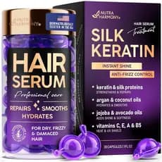 Cápsulas de Sérum Capilar – Tratamento Capilar com Queratina e Proteína de Seda com Óleos de Argan, Coco, Jojoba e Abaca