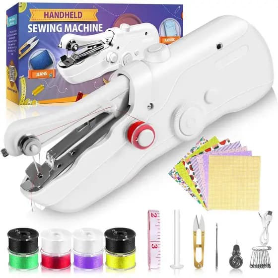 Máquina de Costura Portátil, Mini Máquina de Costura Elétrica Rápida, Máquina de Costura Manual Fácil de Usar para Inici