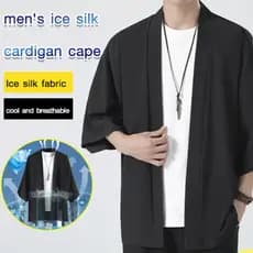 [Moda Verão] Jaqueta Masculina/Tecido Leve/Fino/Ampla/Estilo Japonês/Ins/Casual/Grande