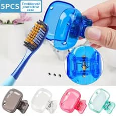 5 Pçs Viagem Escova De Dentes Cabeça Capa Protetor Pod Caixa Protetora Portátil Clipe Plástico Para Viagens Em Casa