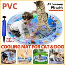 Esteira De 100cm De Água Sensorial Para Cães E Gatos Resfriamento Dobrável Animais De Estimação De Tamanho Grande Insuflável Bebês Gelo Divertida